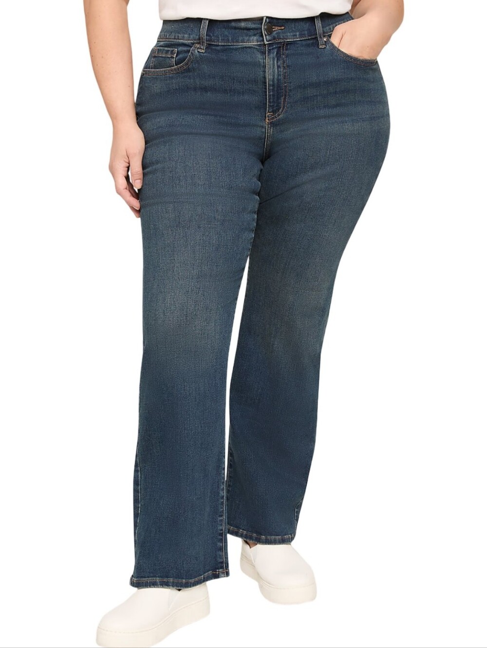 Lane Bryant Mid Rise Straight Dark Wash Signature Fit Jeans Plus Size 24 LONG